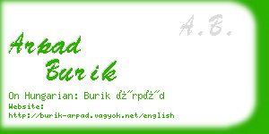 arpad burik business card